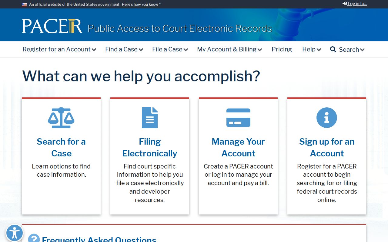 Federal criminal court record search for Bullock County through PACER