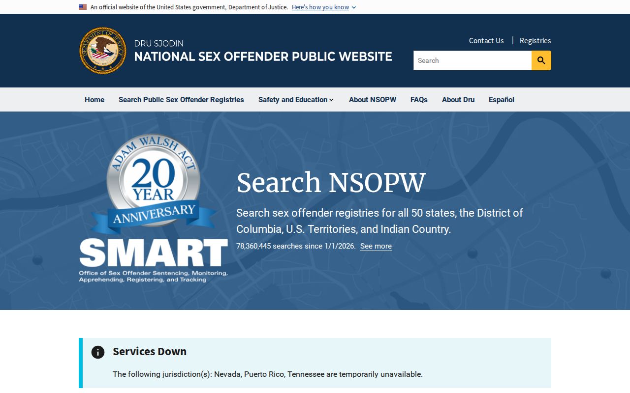 National search layer for Bullock County sex offender records